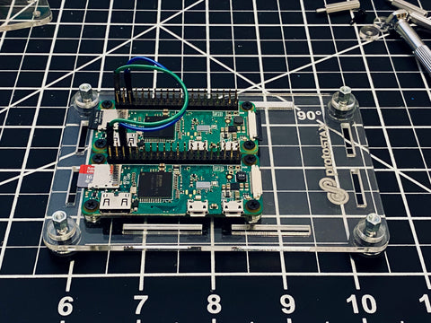 Prepare the base of ProtoStax Enclosure for Raspberry Pi Zero with two Raspberry Pi Zeros with shared power (5v and GND)