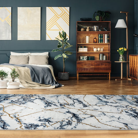 marble style abstract area rug