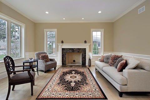 Luxe Weavers' Oriental Area Rugs in the living room