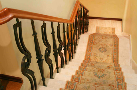 Area rug on a staircase