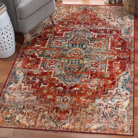 Luxe weavers red oirental area rug