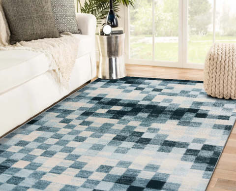 luxe weavers checkered farmhouse area rug
