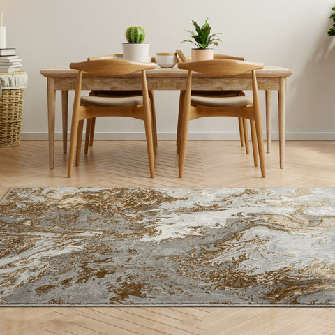 Polypropylene rug on hardwood floor