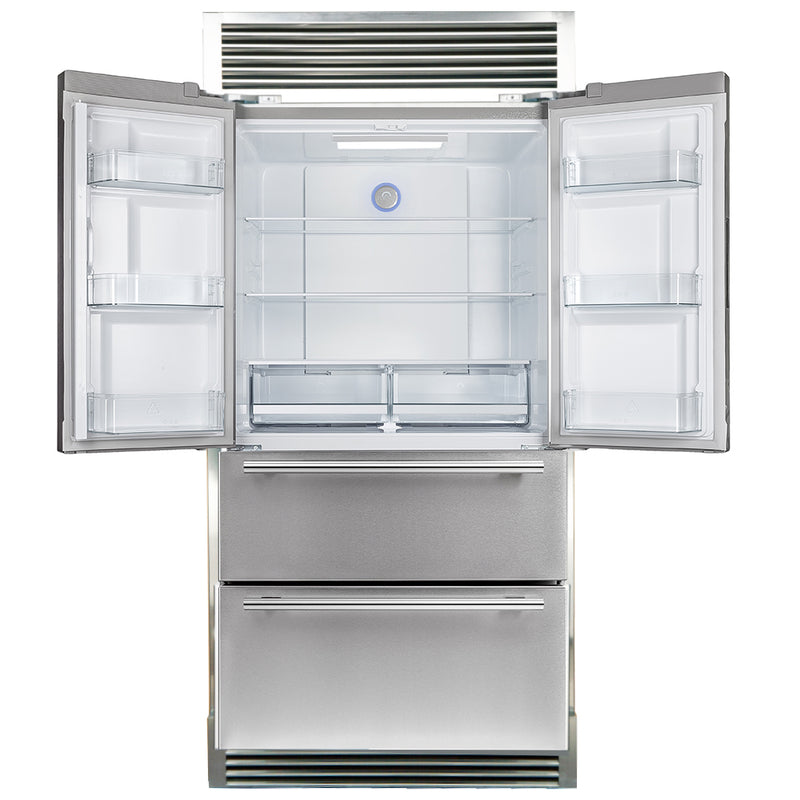 Forno 36 in. 19.3 cu.ft. French Door Refrigerator in Stainless Steel w ...