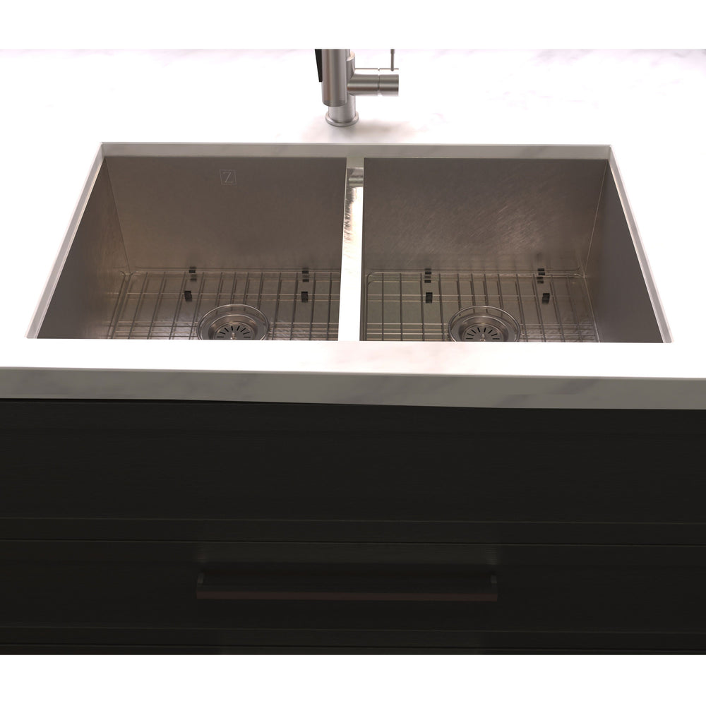 Zline 36 In Anton Undermount Double Bowl Durasnow® Stainless Steel Ki