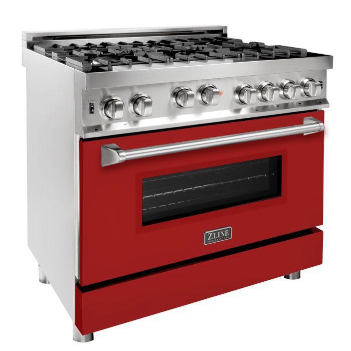 ZLINE 36 in. Professional 6 Gas on Gas Range in Stainless Steel with R