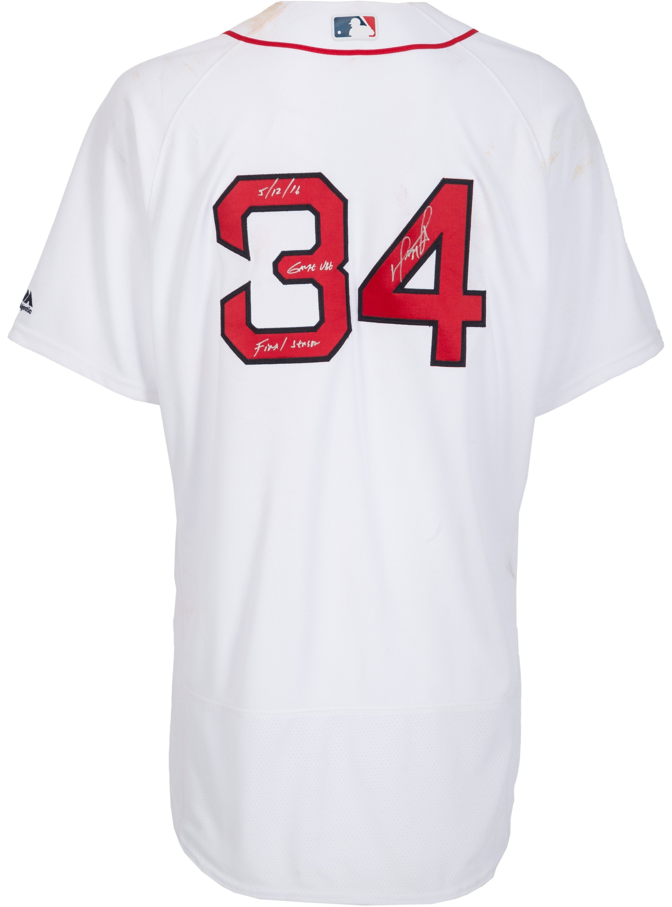 David Ortiz May 12, 2016 Boston Red Sox Game Worn Jersey 