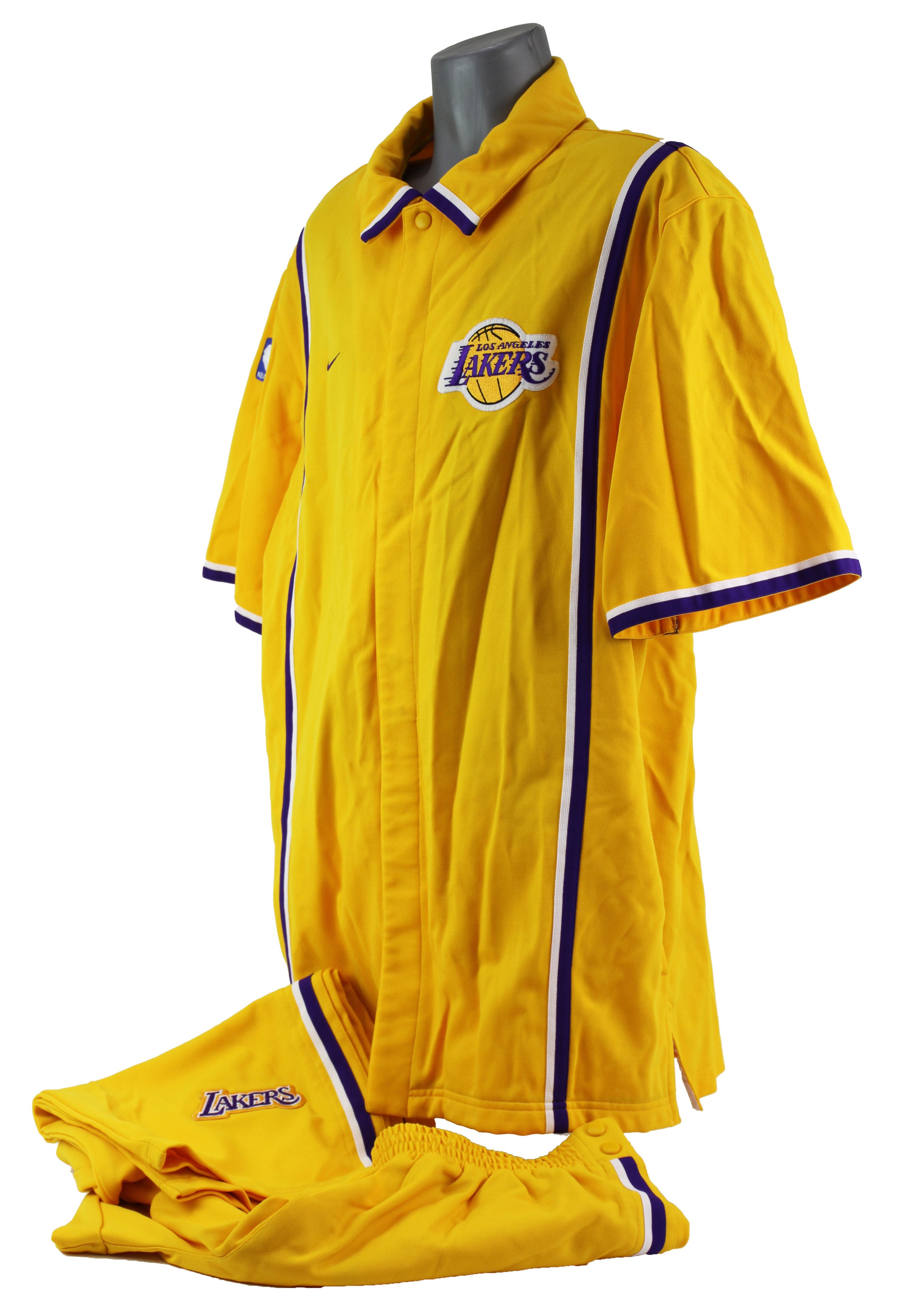 KOBE BRYANT 1998-99 GAME-WORN L.A. LAKERS WARM-UP SUIT SWATCH