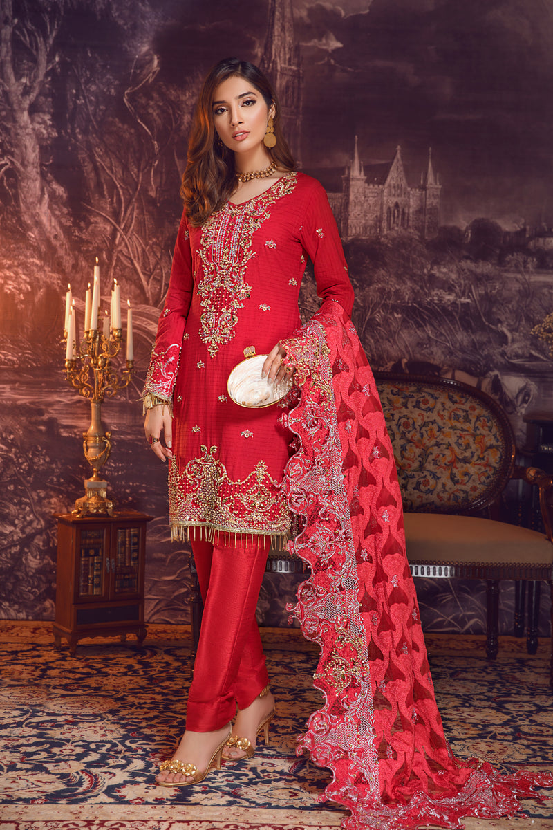 red pakistani dress