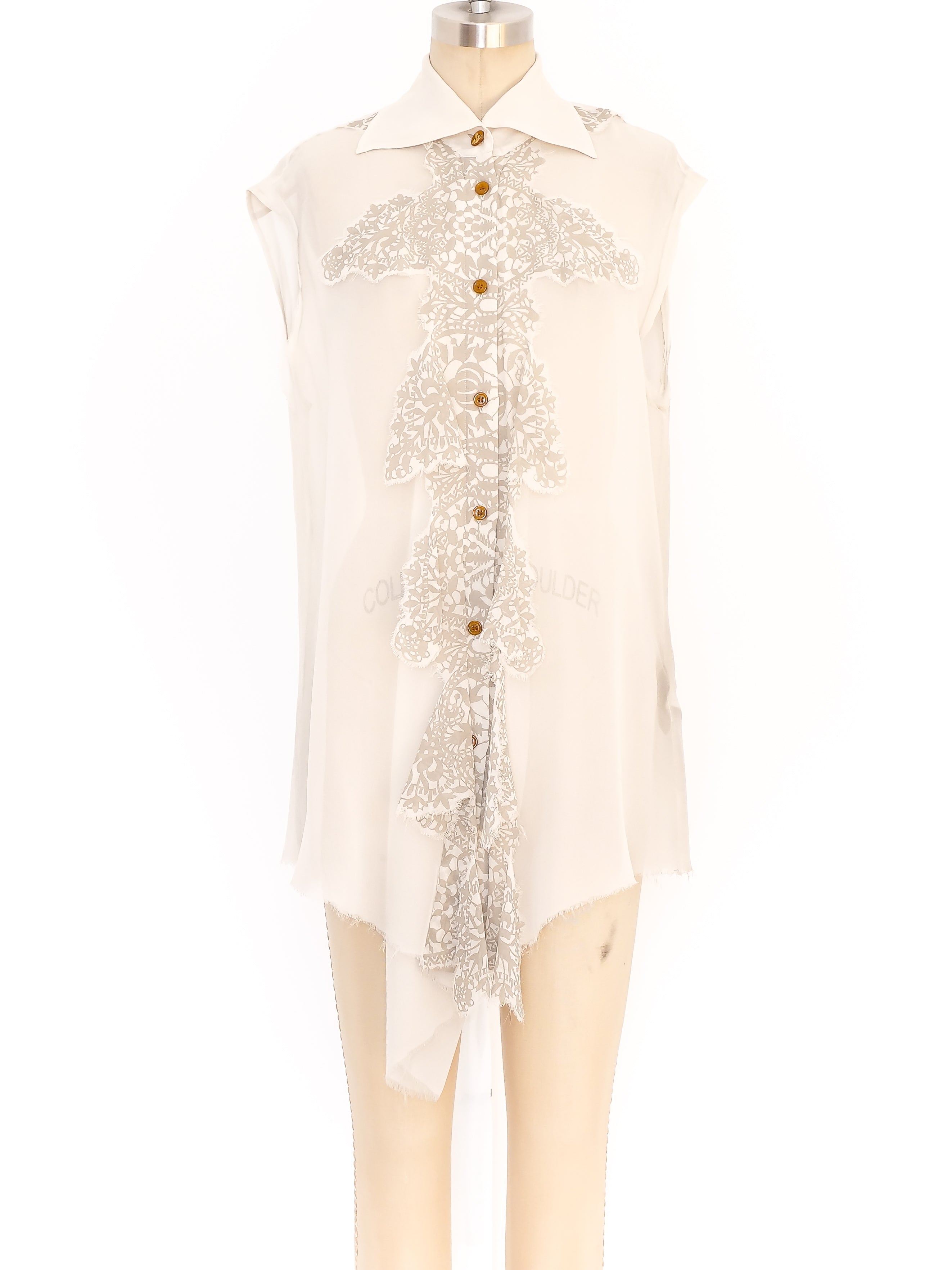 Vivienne Westwood Sleeveless Silk Chiffon Blouse