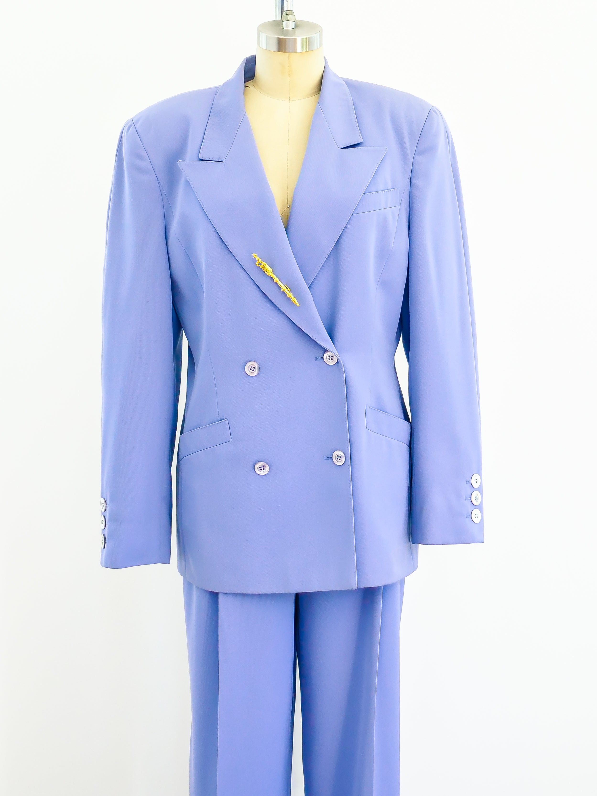 Periwinkle Double Breasted Pant Suit