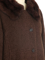 tweed jacket with fur collar