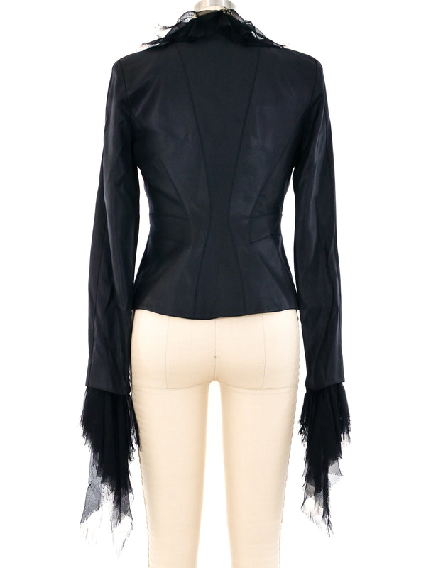 Spring 2002 Gianni Versace Butter Soft Fringe Ivory Leather Jacket –  Shrimpton Couture