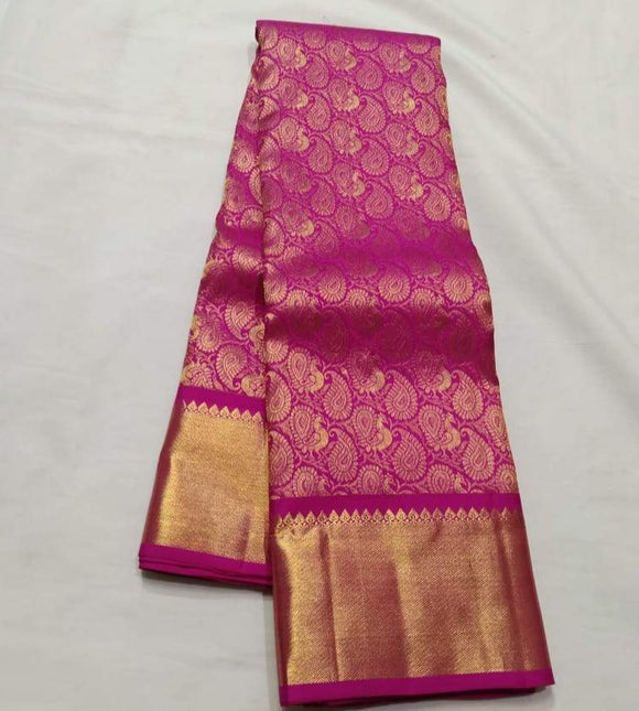 NEW MAGENTA MANGO DESIGN BRIDAL KANJIPURAM /KANJIVARAM PURE SILK HANDL ...