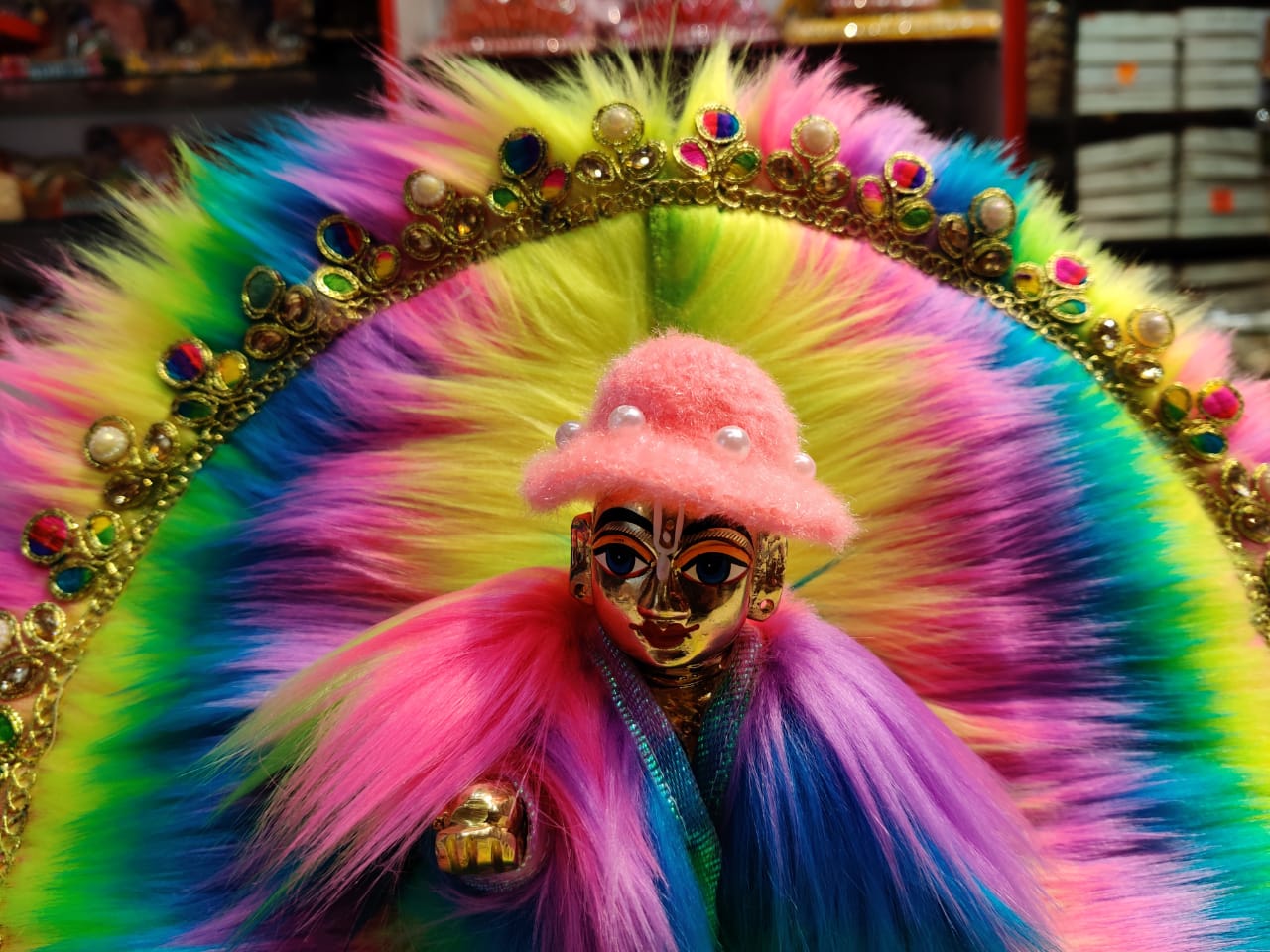 SOFT FUR RAINBOW POSHAK FOR LADOO GOPAL IN WINTER – www.soosi.co.in