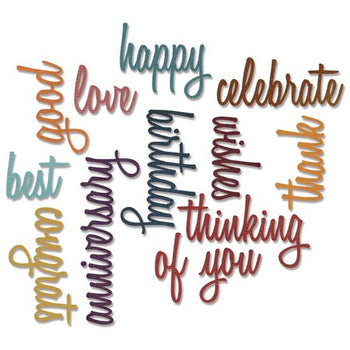 Sizzix - Sizzlits - Tim Holtz - Celebration Words: Script