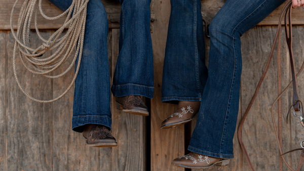 western equestrian apparel, jeans and cowboy boots