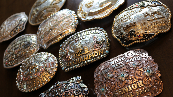 silver rodeo belt buckles