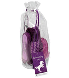 All in one horse grooming kit in purple