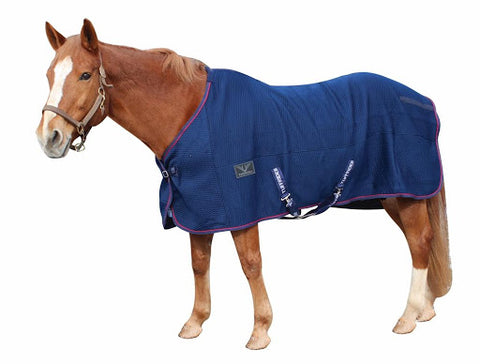 The TuffRider Thermo Manager Stable Sheet with Piping is ideal for horses kept stabled in cold climates, or any horse that is clipped in the winter.