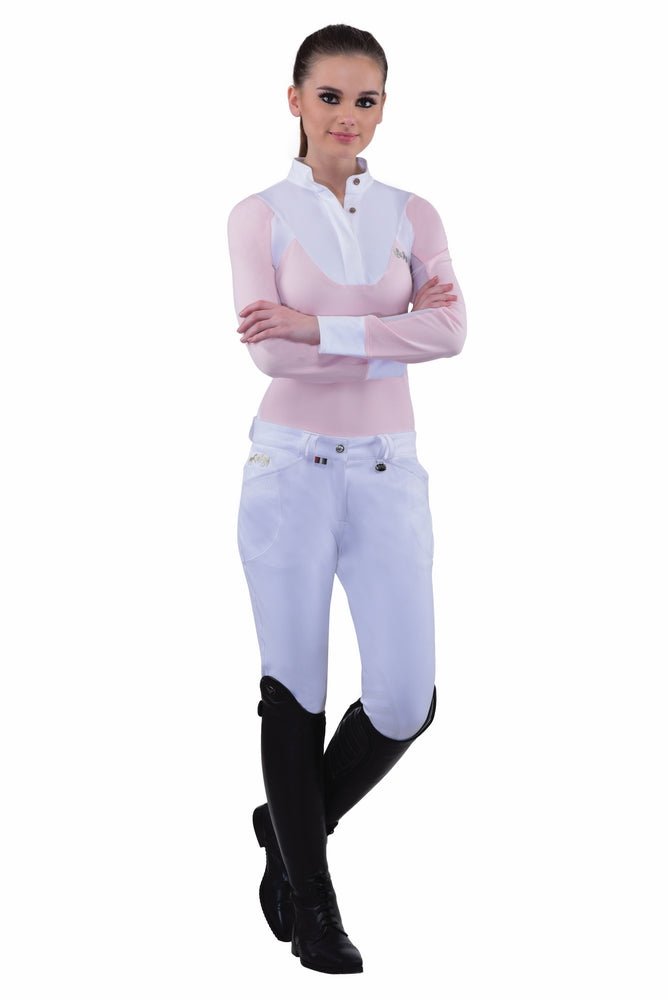 Equiline Ladies Ash Knee Patch Breech (White) Ladies Breeches at