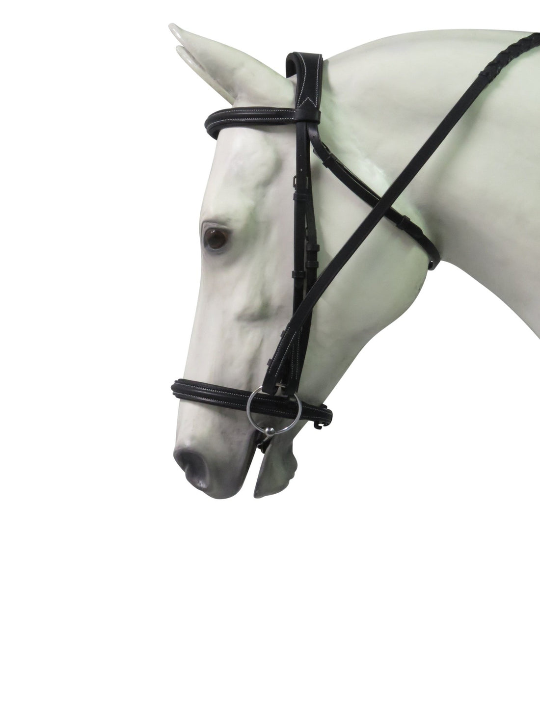 Hennig Padded Crown Dressage Bridle Horse Black w/white