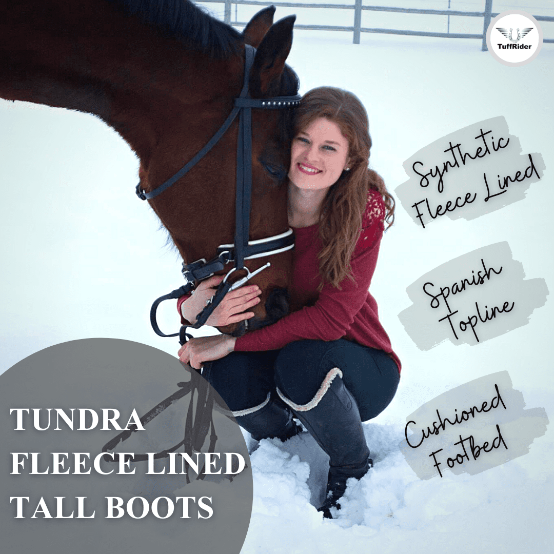 tuffrider ladies tundra fleece lined tall boots in synthetic leather