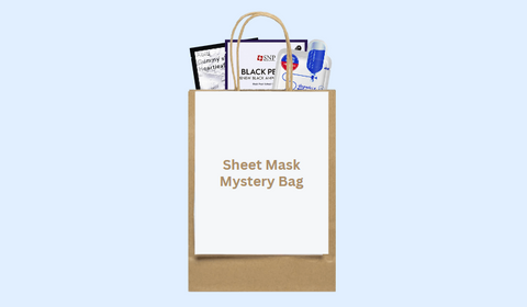 Mystery Sheet Mask Bag; includes an assortment of Japanese, Chinese, and Korean sheet masks