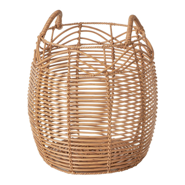 Bali Rattan Woven Basket With Handles - Natural - 38x33cm