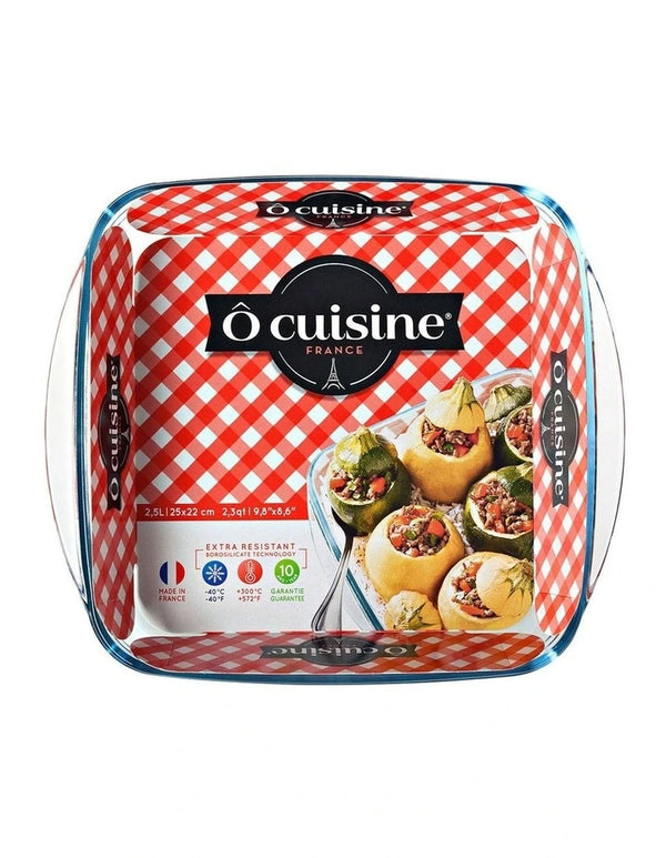 O'Cuisine Set of 3 Rectangular Glass Food Storage and Baking