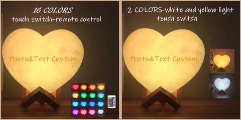 Moon Lamp 3D print Heart Night Light