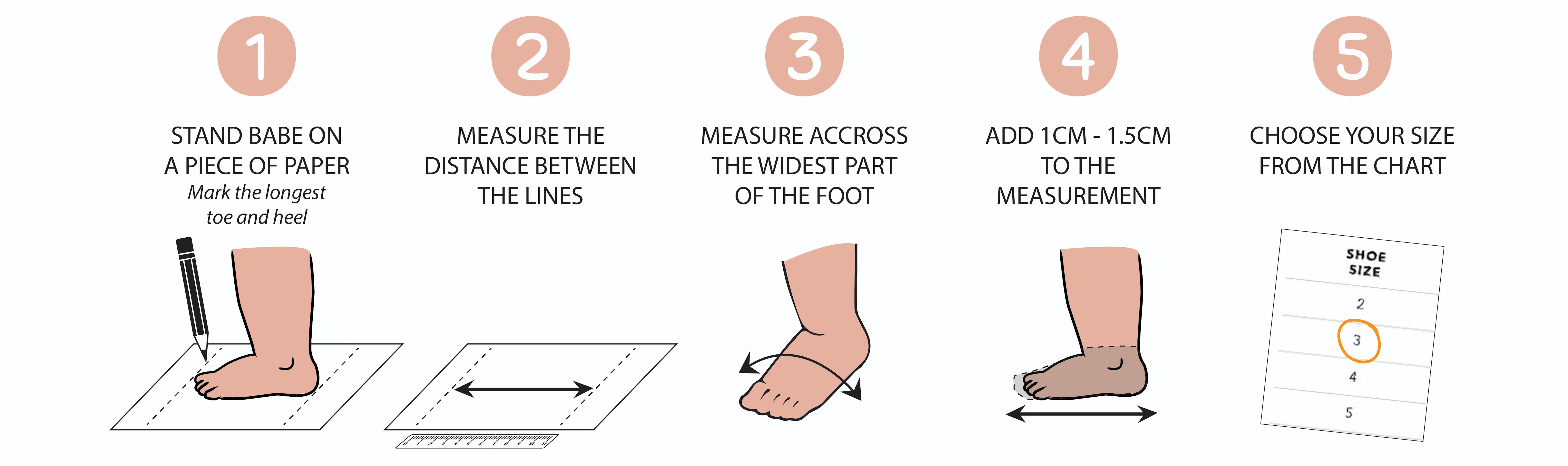 heel size chart cm