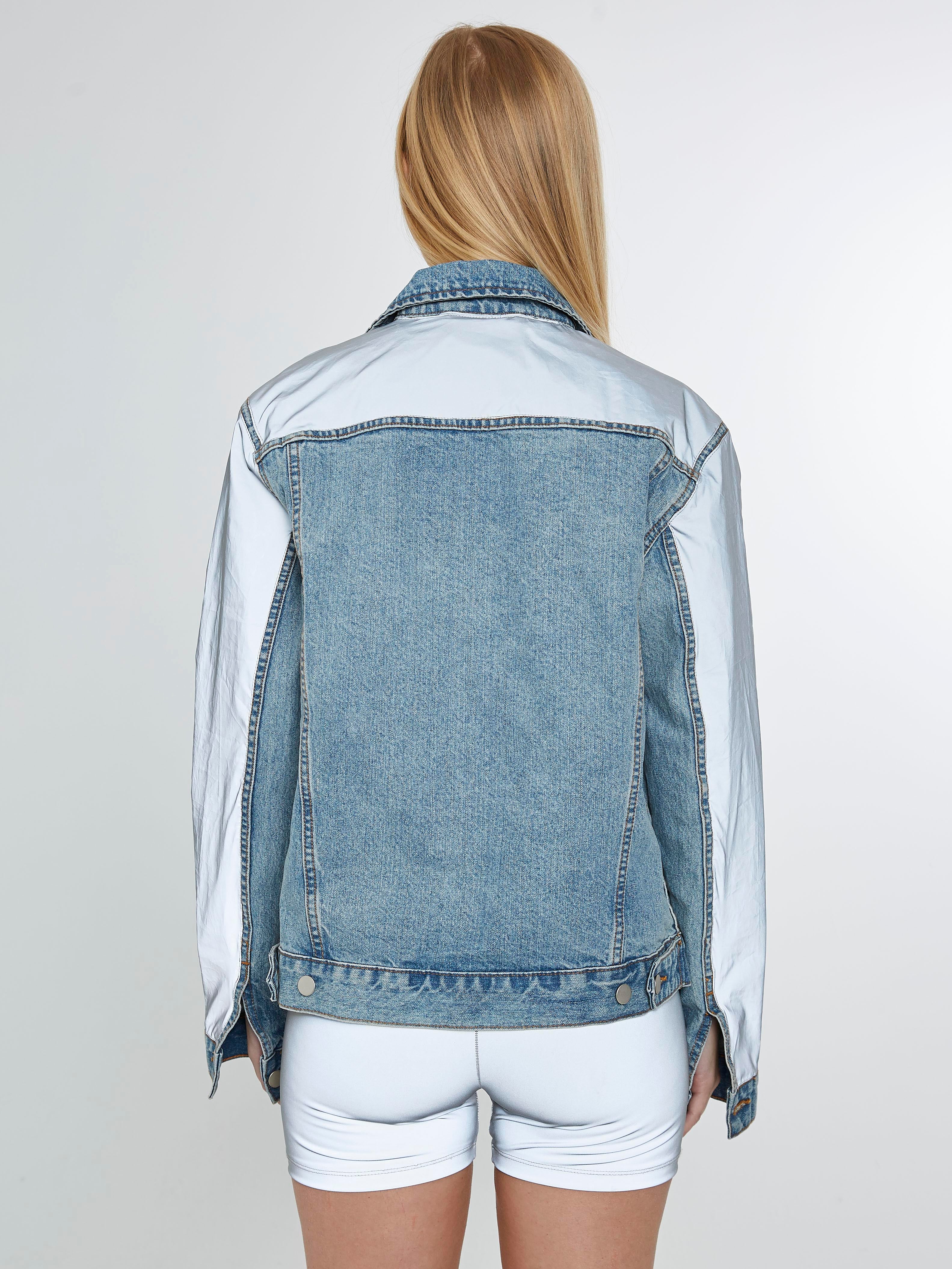 silver denim jacket