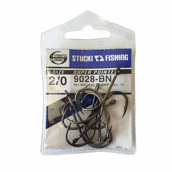 Stucki Fishing 9028-BN Einzelhaken mit Öhr, 10er-Pack, 2/0
