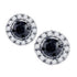 10K White Gold Round Black Color Enhanced Diamond Solitaire Circle Frame Earrings 1.00 Cttw - Gold Americas