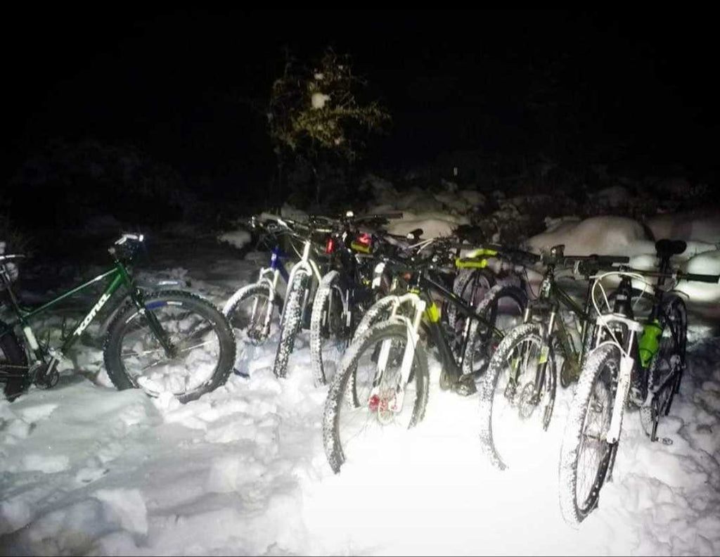 Winter night riding with friends