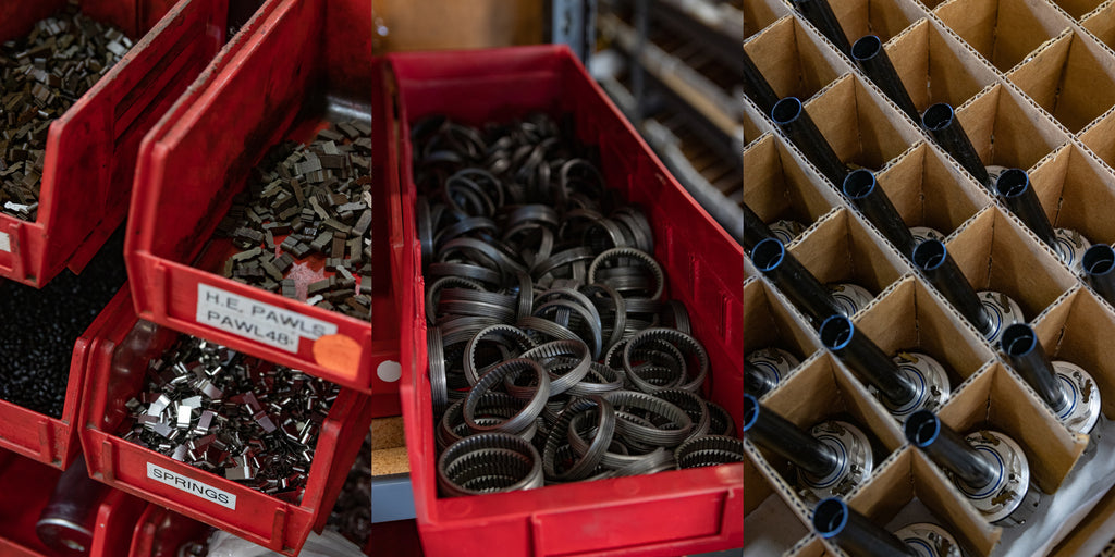 hub parts at various stages