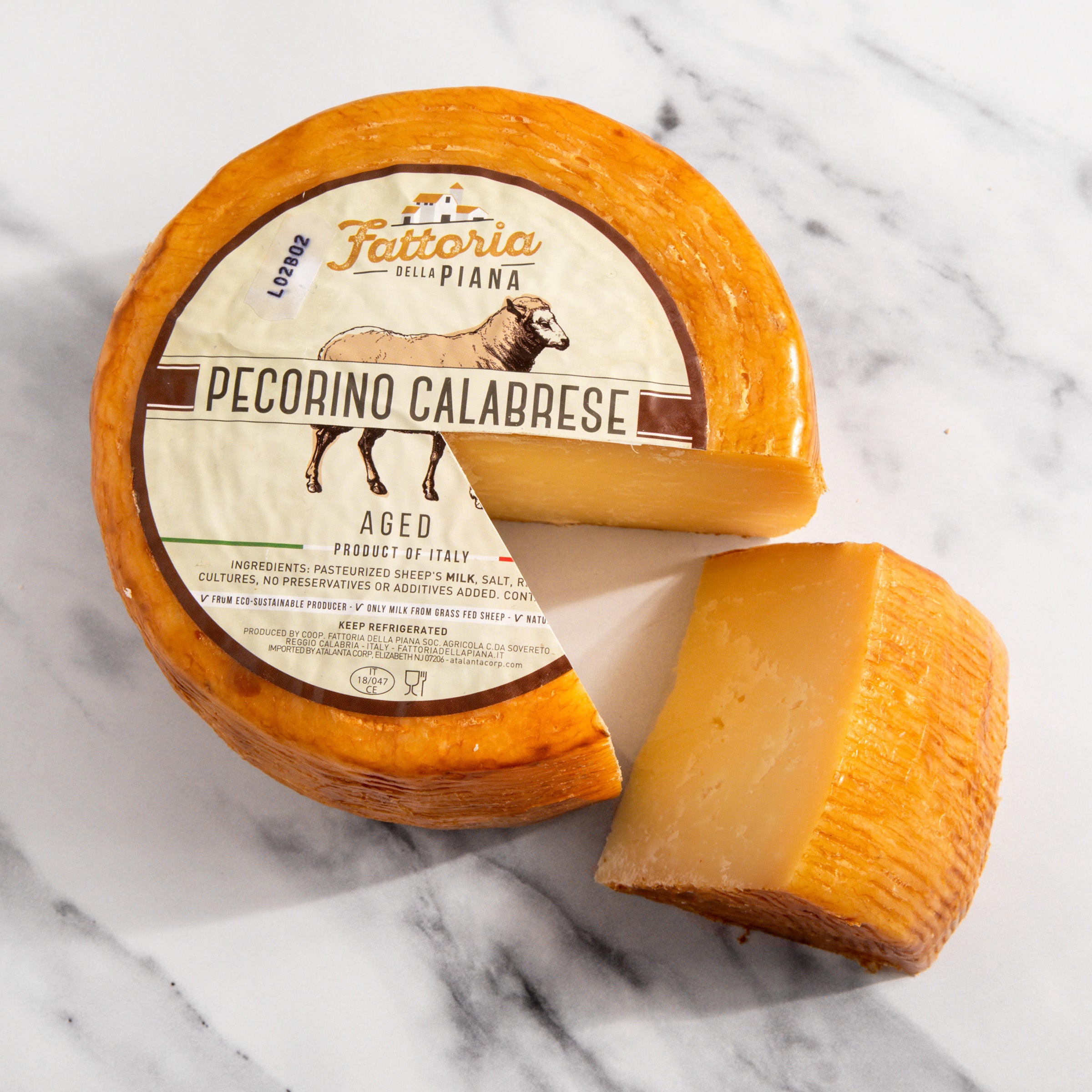 Pecorino Siciliana Cheese DOP with Pepper/Cut & Wrapped by