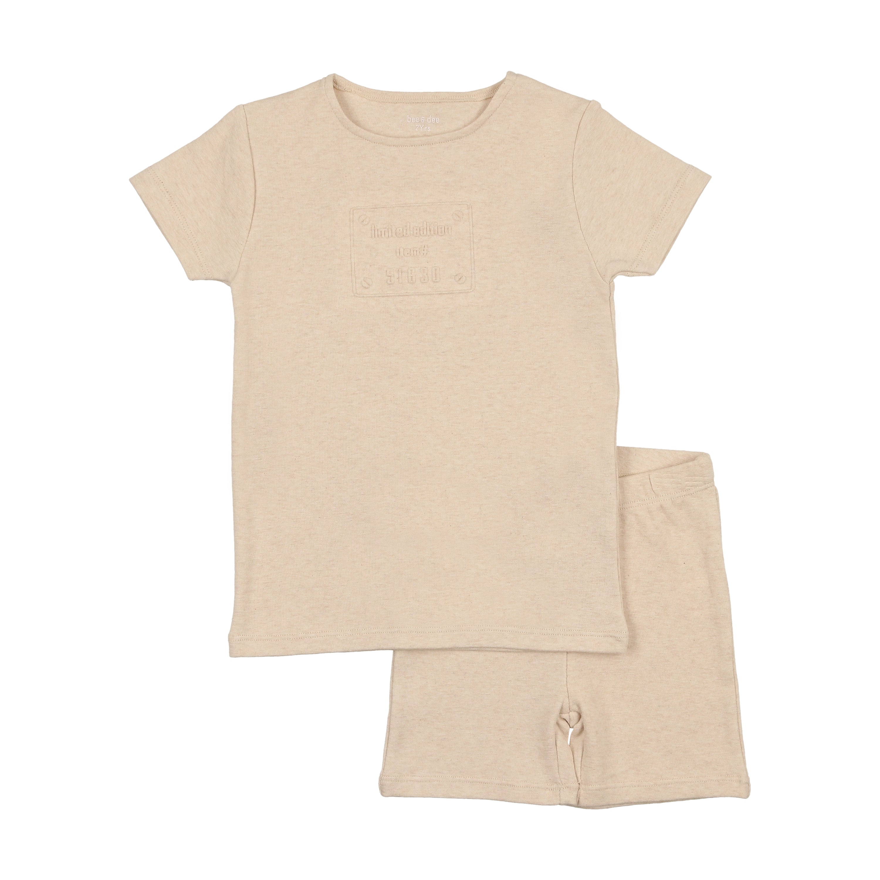 Bee & Dee Embossed Plaque Short Set - Butterscotch