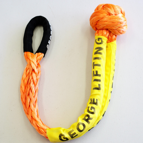 Soft Shackles are an alternative to traditional steel shackles and are made of Synthetic rope (well known as Dyneema/Spectra etc). They are Lighter, Stronger, and more flexible. Button knot Soft Shackle*1pc Hand spliced in Australia, Tested by NATA-accredited lab Super lightweight, can float in water UV-resistant, waterproof and more durable Protective sleeve fitted Features:  20mm*90cm Breaking Strength: 55000kg