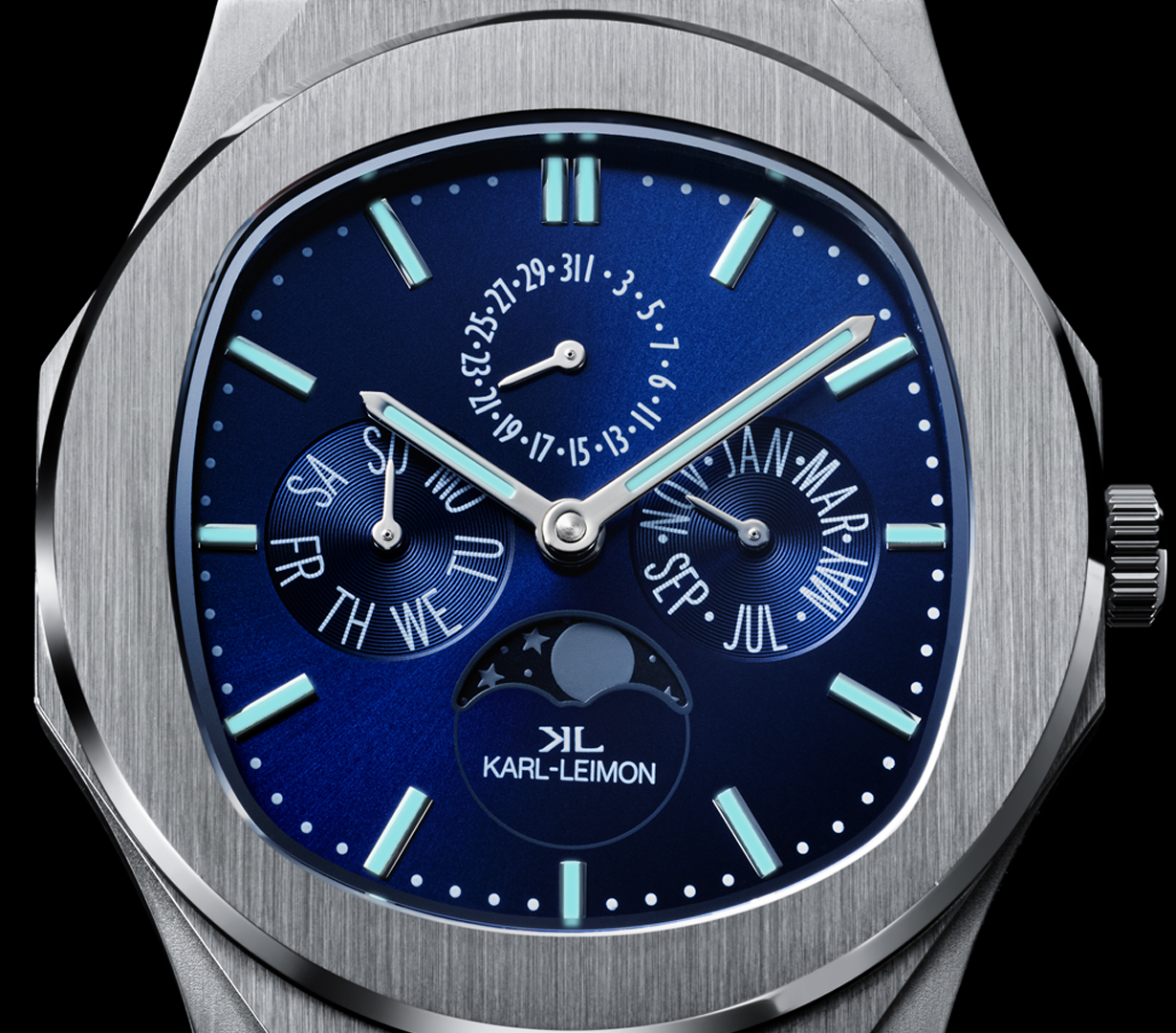 Triple Calendar Moonphase LIMITED GREEN - KARL-LEIMON Watches