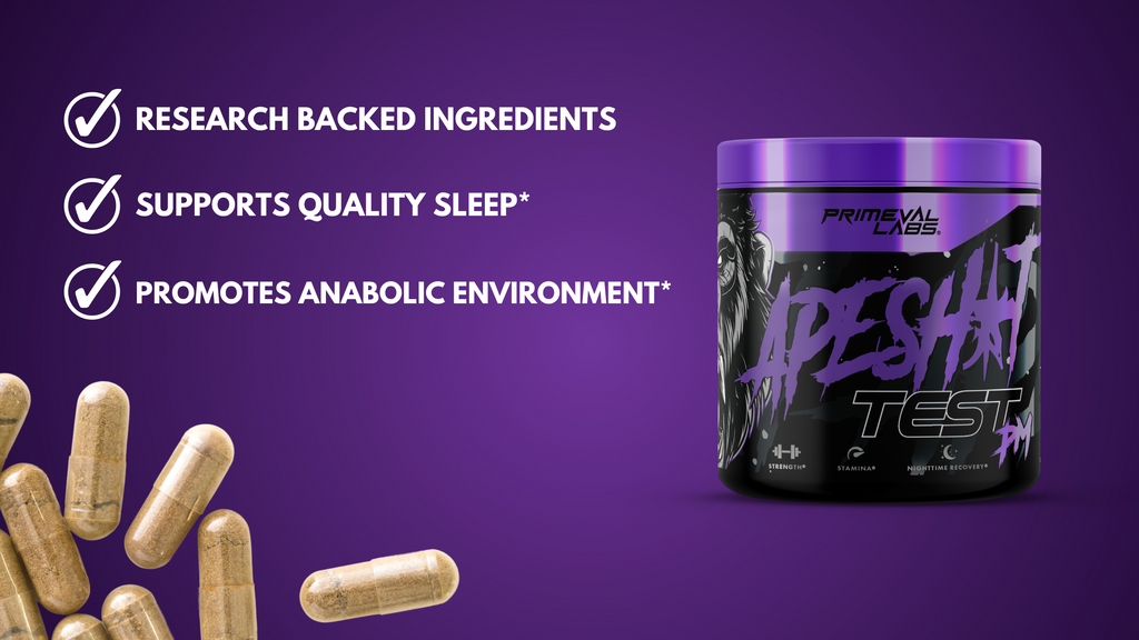 PRIMEVAL LABS NATURAL TEST BOOOSTER BODYBUILDING SUPPLEMENT & SLEEP SUPPORT SUPPLEMENT