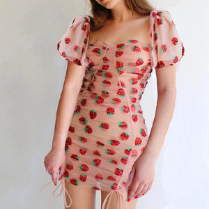 Strawberry Homecoming Dress 2021 Sheath Short Summer Dress