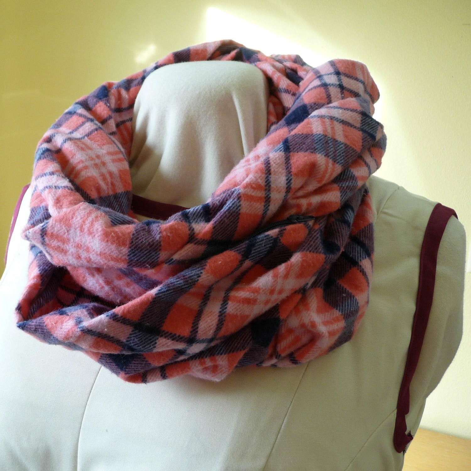 pink flannel scarf