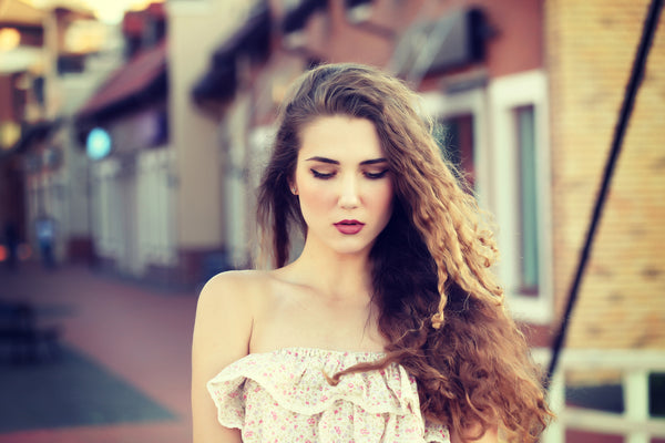 Young model with beautiful eyebrows