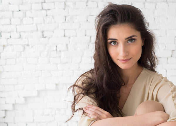 Woman with naturally beautiful eyebrows