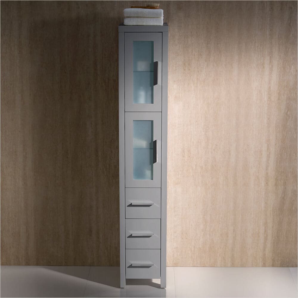 fresca torino espresso tall bathroom linen side cabinet