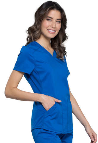 Cherokee Stretch V Neck Top Woman S Scrub Tops Medical Scrubs Labwear Com