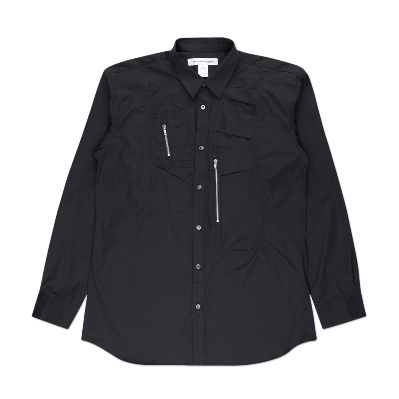 wacko maria two-tone 50's shirt (type-3) (black) 20SS-WMS-OC03 - a