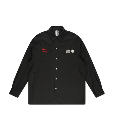 wacko maria black eye patch 50's shirt l/s type 1 (black)